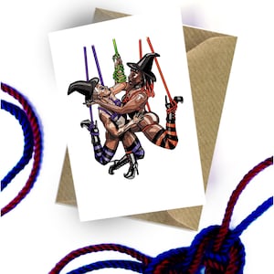 Witches Shibari Art Greetings Card A6
