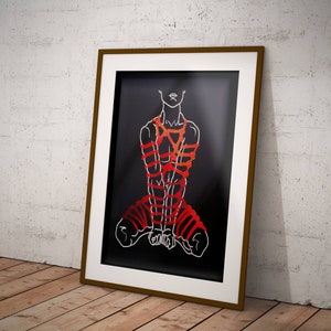 Strength in Red Foil *LIMITED EDITION* Shibari A3 Art Print