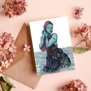 Aquarius Shibari Art Greetings Card A6