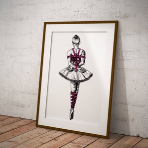 Dancer in Pink Shibari Art Print *LIMITED EDITION* A3