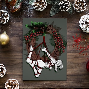 Kranz Femme Shibari Art Weihnachtskarte A6