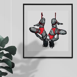 The Lovers *LIMITED EDITION* Shibari Art Square Print 8&quot;x8&quot;