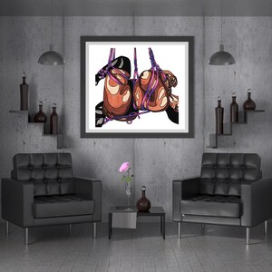 Suspension of Fidget *LIMITED EDITION* Shibari Art Square Print 10&quot;x10&quot;