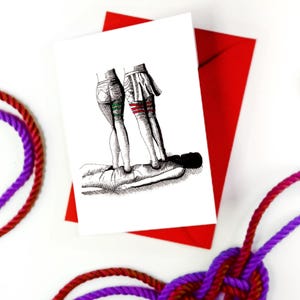 Trampling Shibari Art Greetings Card A6