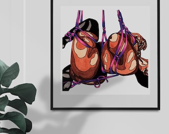 Suspension of Fidget *LIMITED EDITION* Shibari Art Square Print 8"x8"