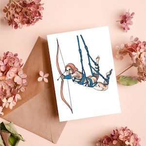 Sagittarius Shibari Art Greetings Card A6