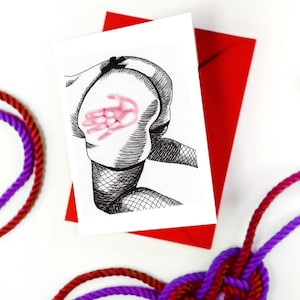 Handprint Shibari Art Greetings Card A6