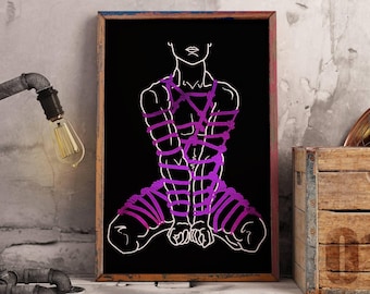 Strength Purple Foil *LIMITED EDITION* Shibari A4 Art Print