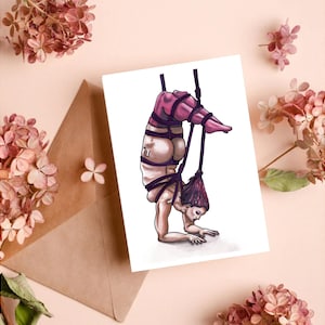 Schorpioen Shibari Art-wenskaart A6