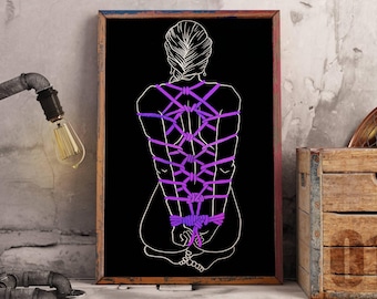 Good Girl Purple Foil *LIMITED EDITION* Shibari A4 Art Print