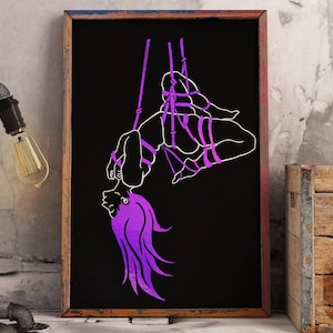 Suspension Purple Foil *LIMITED EDITION* Shibari A4 Art Print