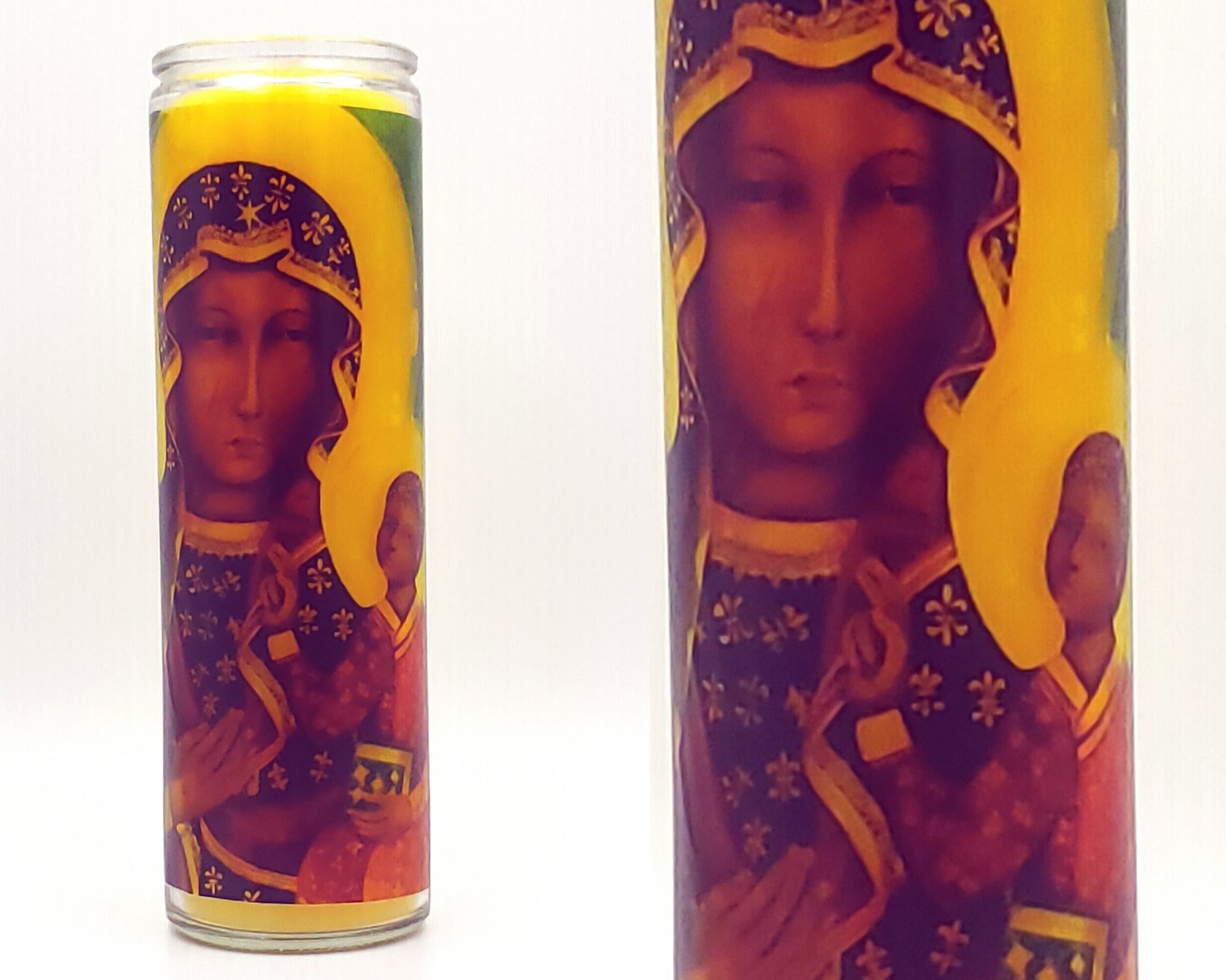 CANDLE MADONNA BLACK Devotional Candle Blessed Virgin Mary | Etsy