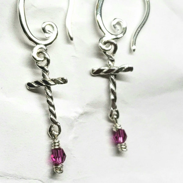 Sterling Silver Cross Earrings