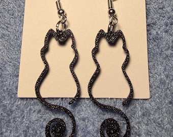 Sleek Black Dangle Earrings Dogs or Cats