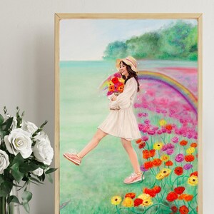 Christian Art Print: Woman with Flowers - Prophetic Art
