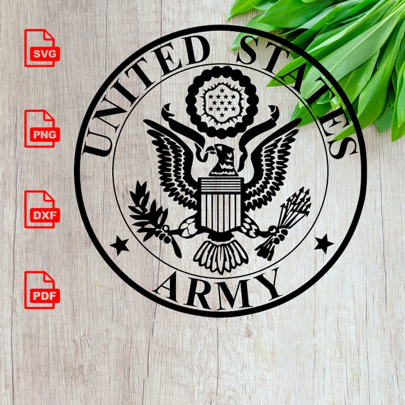 US Army Seal Simple Svg Dxf Png Pdf United States Army Cricuit CNC