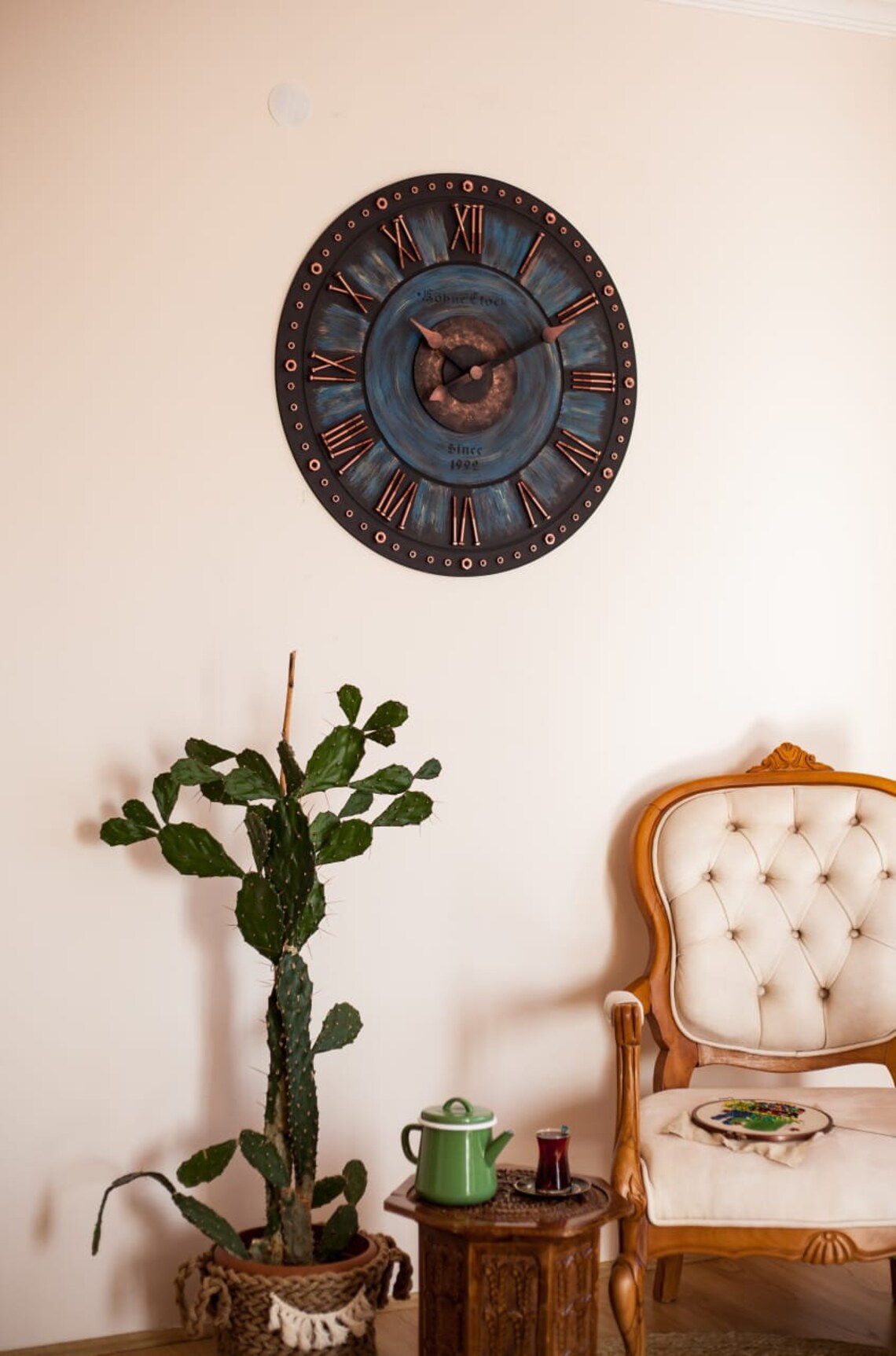 Wall Clock Cupper Blue Wall Clock BLUE Wall Clock Etsy UK