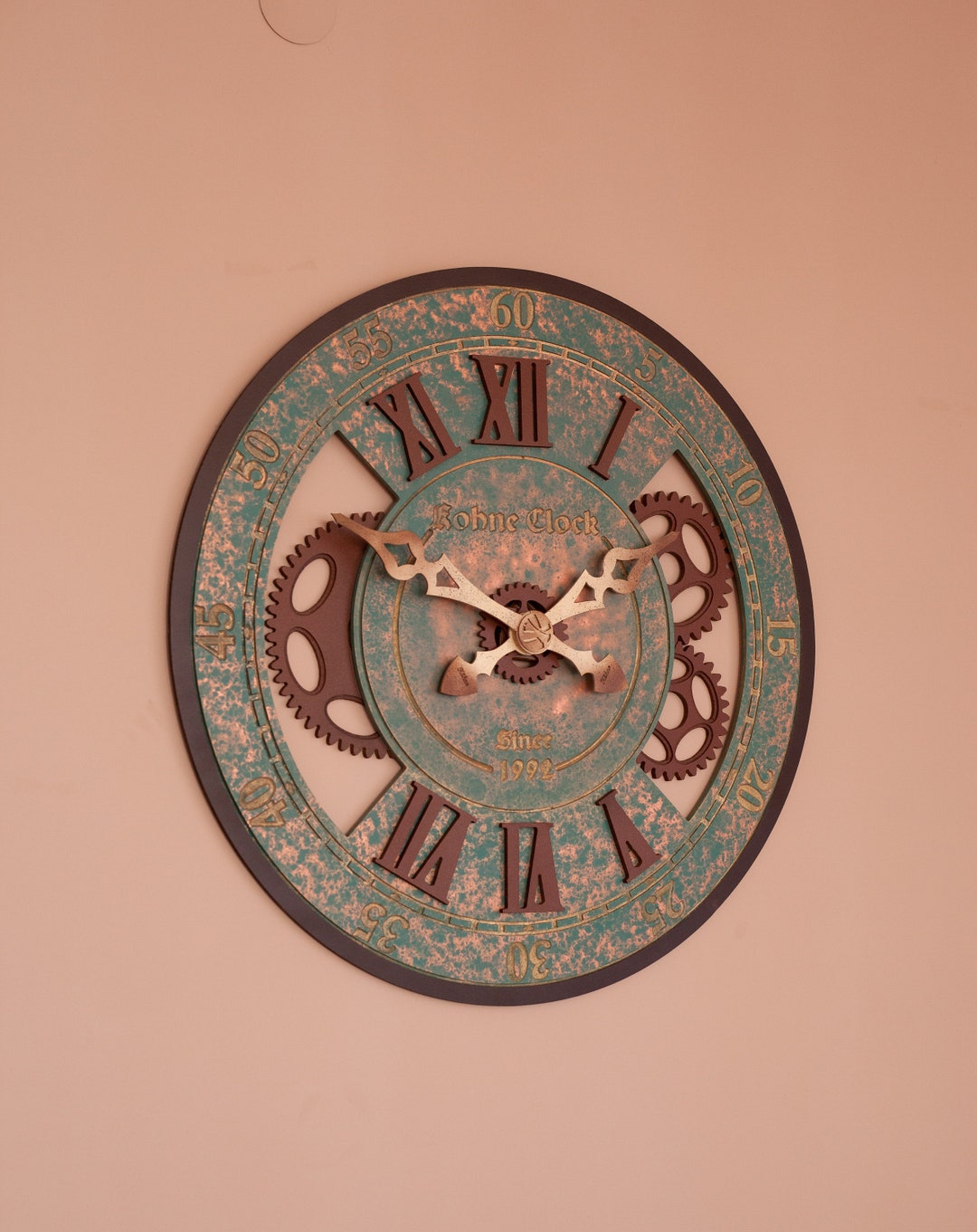 Wall Clockturquoİse Wall Clock Large Turquoise Wall Clock Etsy