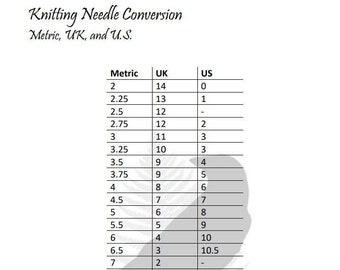 Knitting Needle Conversion Chart Knitting Accessories - Etsy