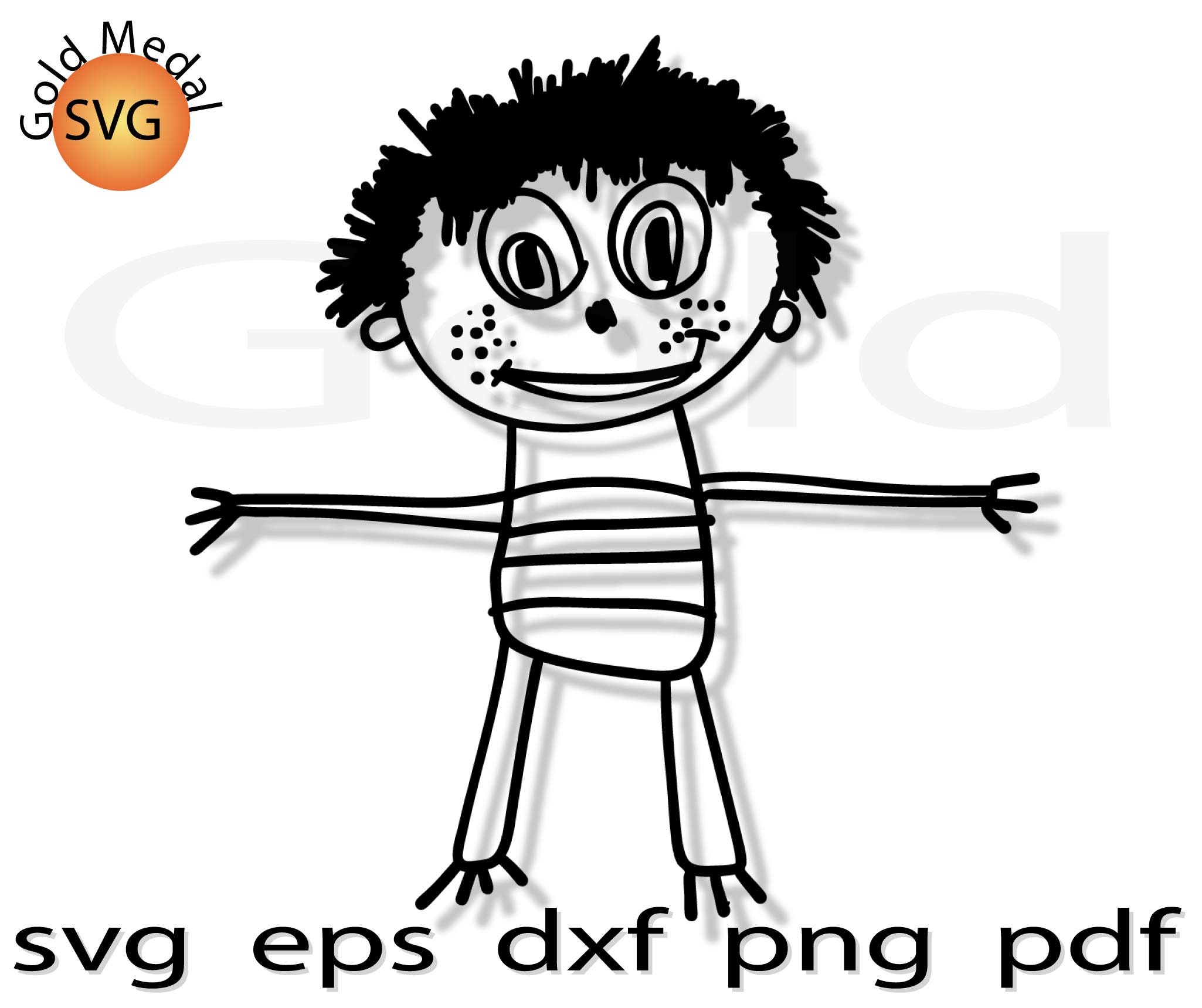 Stick Boy Svg Stick Girl Svg Stick Figure Svg Stick Kid Etsy UK