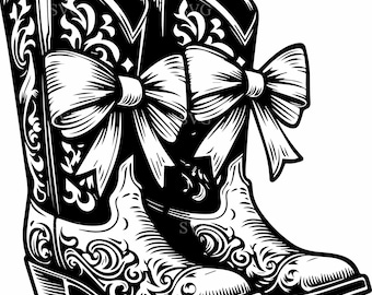 8 Floral Cowboy Boots SVG – Western Rodeo Clipart (Digital Download)