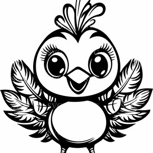 8 simpatici uccelli SVG 8 file di taglio, sagoma di uccello dei cartoni animati, clipart di uccellino per Cricut, Glowforge, carta tagliata, design tagliato al laser