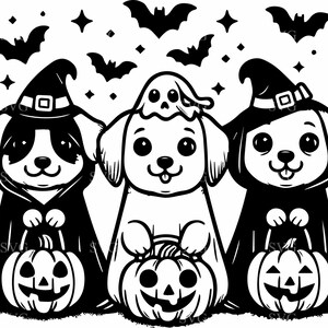 4 Halloween Dog SVG, Witch & Ghost Costumes, Cricut Silhouette Cut File ...