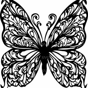 7 intrincados archivos SVG de mariposa, 7 elegantes archivos de corte de filigrana, diseño de alas ornamentadas para Cricut y Silhouette