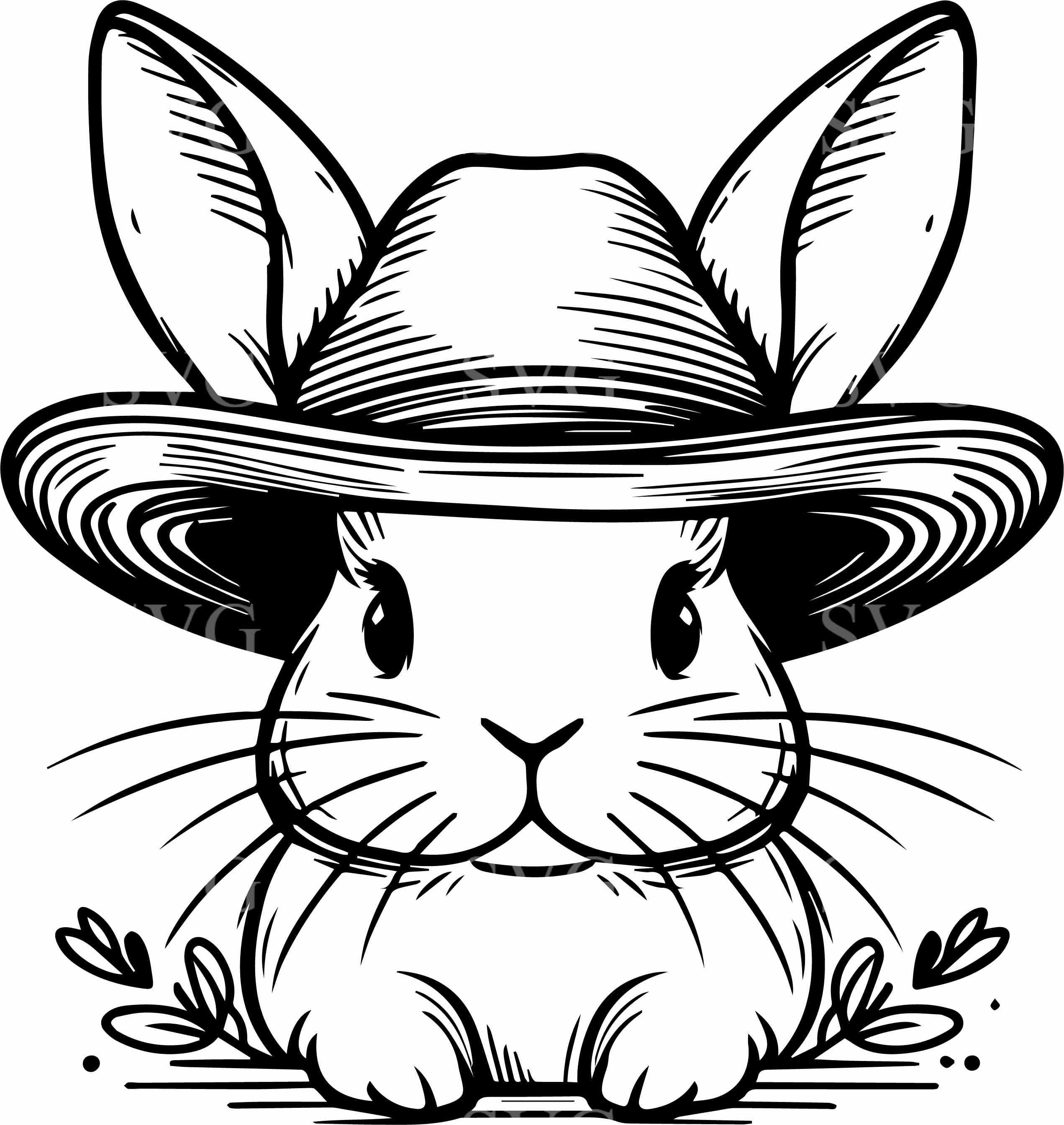 4 Floral Bunny SVG – Rabbit Flower Crown Cut File – Spring Animal ...
