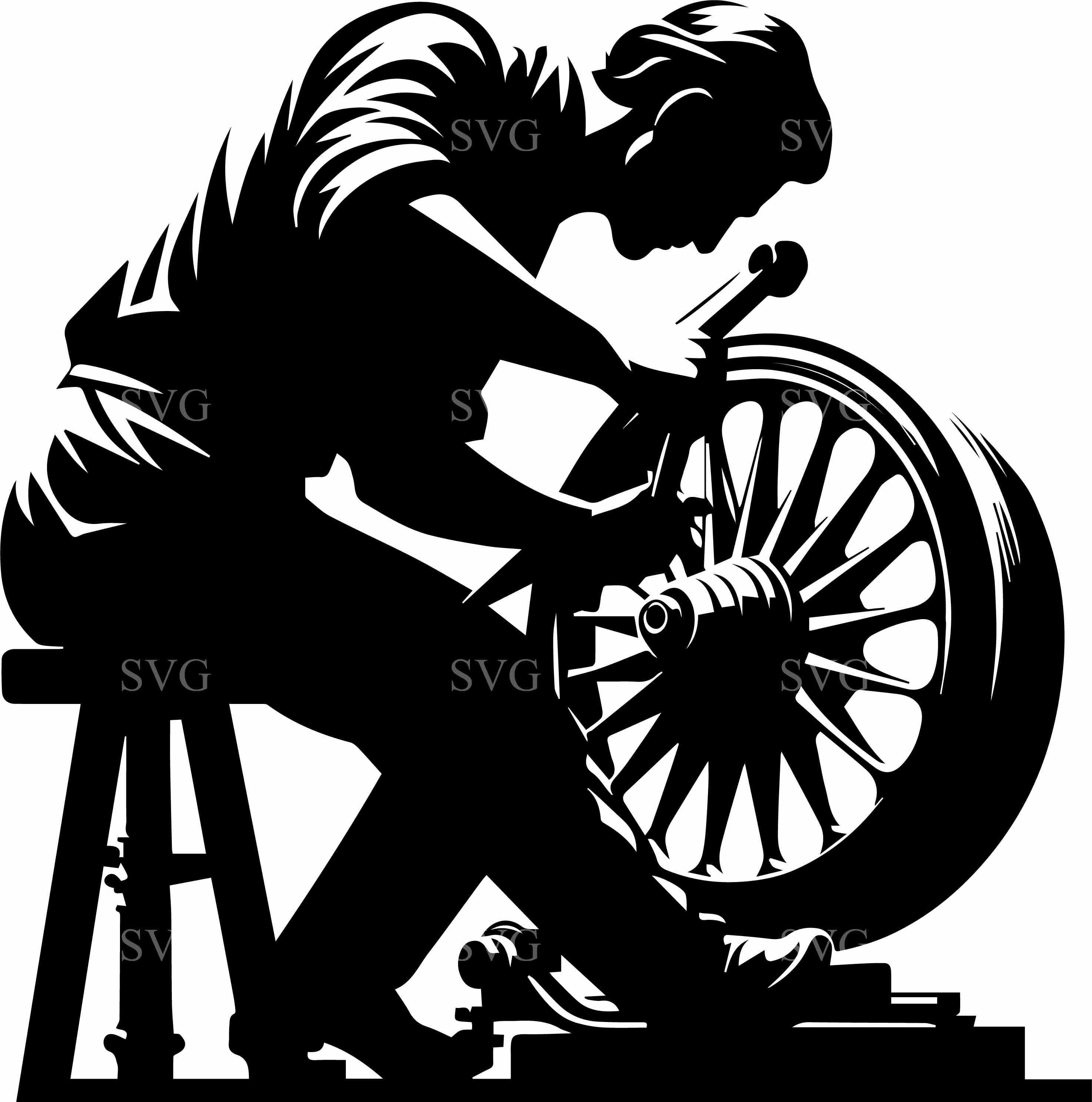 7 Blacksmith at Work SVG Cut File – Craftsman Hammering Wheel, Vintage ...
