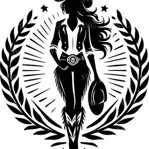6 Cowgirl SVG Cut File 6 Western Sheriff Gunslinger weibliche Cowboy Clipart für Cricut Silhouette Craft Projekte