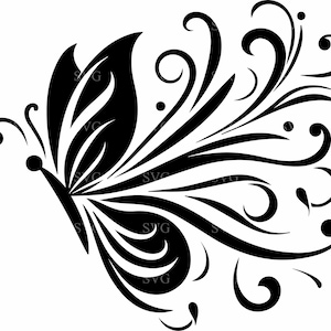 7 papillons tourbillonnants SVG, 7 élégant fichier de coupe d'aile, papillon fleuri pour Cricut & Silhouette