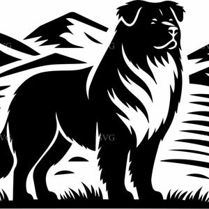 6 Alpinhund Silhouette - 6 Sennenhund SVG Schnittdatei - Wildnis Haustier Design für Wanderliebhaber, Vinyl Basteln, Schilder, Laserschneiden