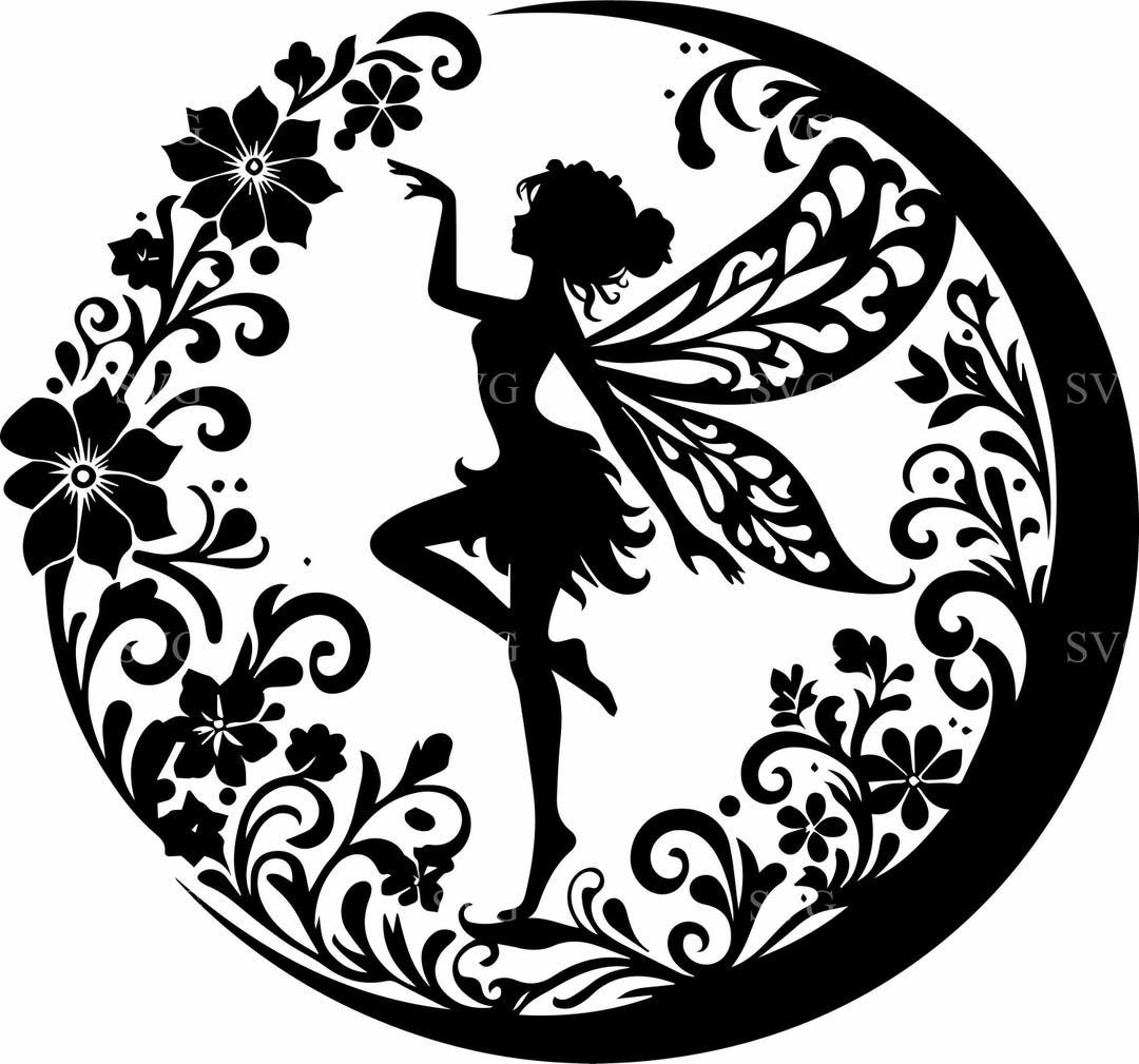 8 Fairy Circle SVG – Magical Fairy Silhouette Cut File for Cricut and ...