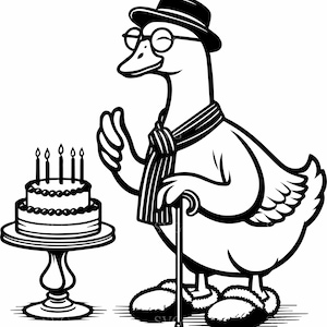 6 Birthday Goose – 6 Funny Goose SVG Cut File – Cute Animal Clipart for Cricut, Party Decor, Humorous Vinyl Crafts