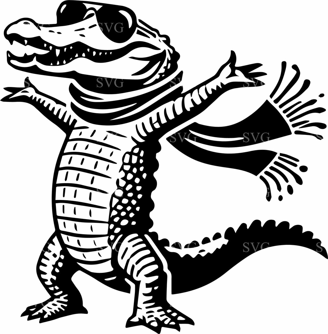 3 Cool Alligator SVG 3 Cut File - Funny Dancing Reptile Design, Stylish ...