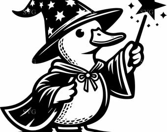 7 Wizard Duck SVG – Magical Fantasy Animal Clipart (Digital Download)