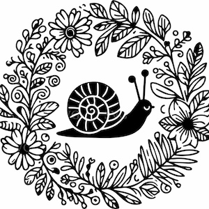 8 file di lumache floreali in formato SVG / 8 graziose lumache da giardino con foglie e fiori da tagliare / file di natura botanica in formato SVG per Cricut e Silhouette