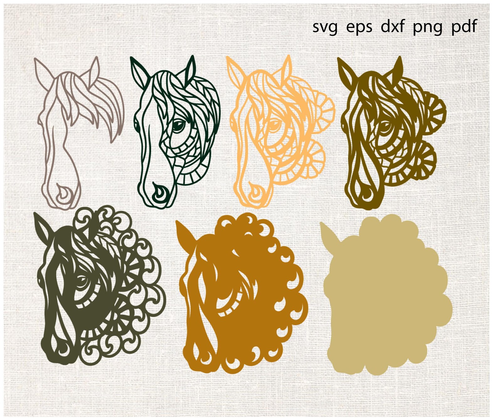 Download 3d horse svg animal mandala zentangle nursery room decor ...