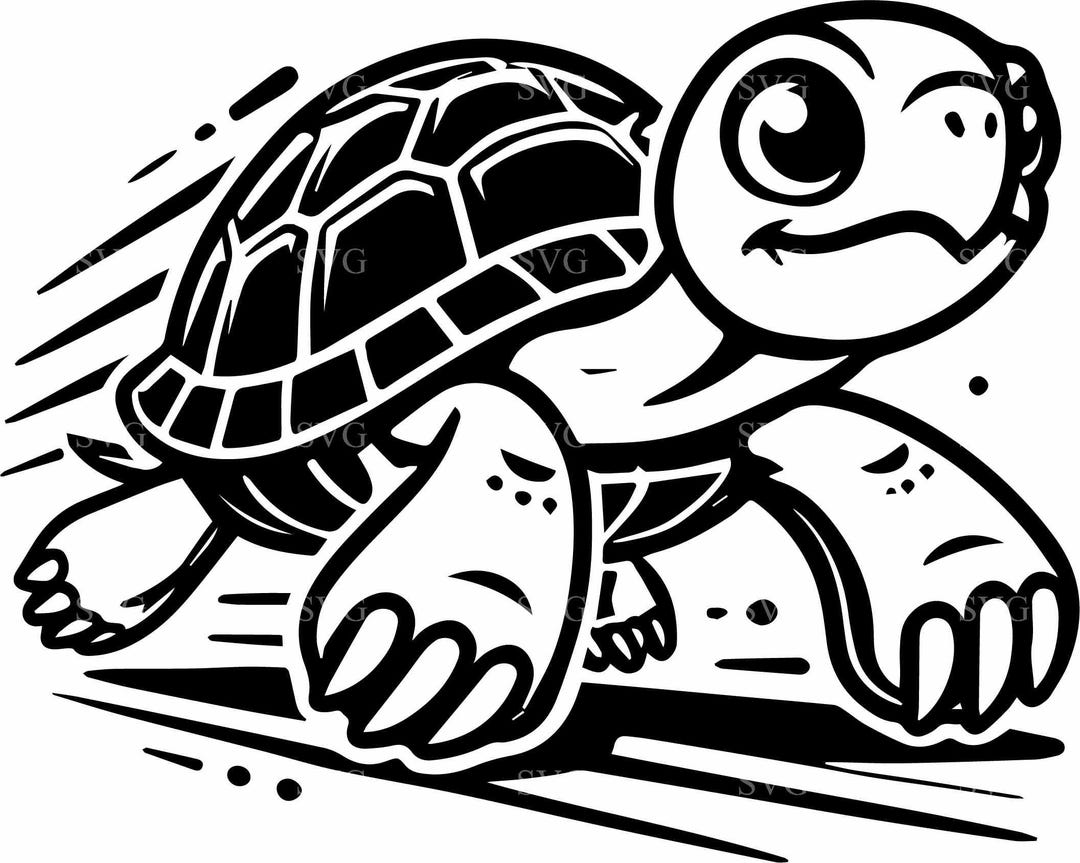 Speedy Turtle SVG | 6 Fast Running Turtle Digital Cut File | Fun Animal ...