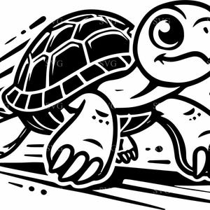 Speedy Turtle SVG | 6 Fast Running Turtle Digital Cut File | Fun Animal Clipart for Cricut and Silhouette