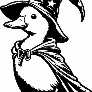 7 SVG d'oie sorcier - 7 canard magique fichier coupé pour Cricut, clipart animaux fantastiques, travaux manuels d'Halloween et modèles de vinyle enchanté