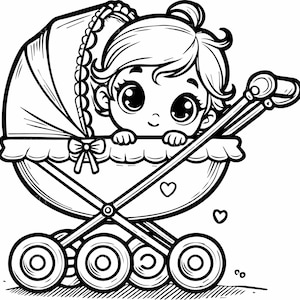 6 file SVG per neonati nel passeggino / 6 file di taglio per neonati carini / Design per baby shower