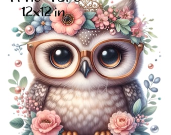Owl Clipart, Cute Owl Baby Woodland Animal Clip Art, PNG Sublimation, Shirt Design, Card Making, Nursery Wall Art