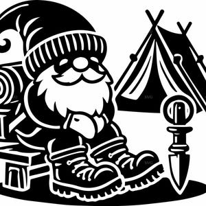 5 Camping gnome - 5 hiking adventure SVG cut file - crafters, outdoor decor, nature lovers, DIY papercraft and travel gift projects