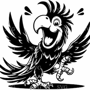 Quirky Parrot SVG, 8 Funny Bird Silhouette, Cartoon Parrot Cut File, Humorous Bird Clipart, DIY Crafts, Cricut Design