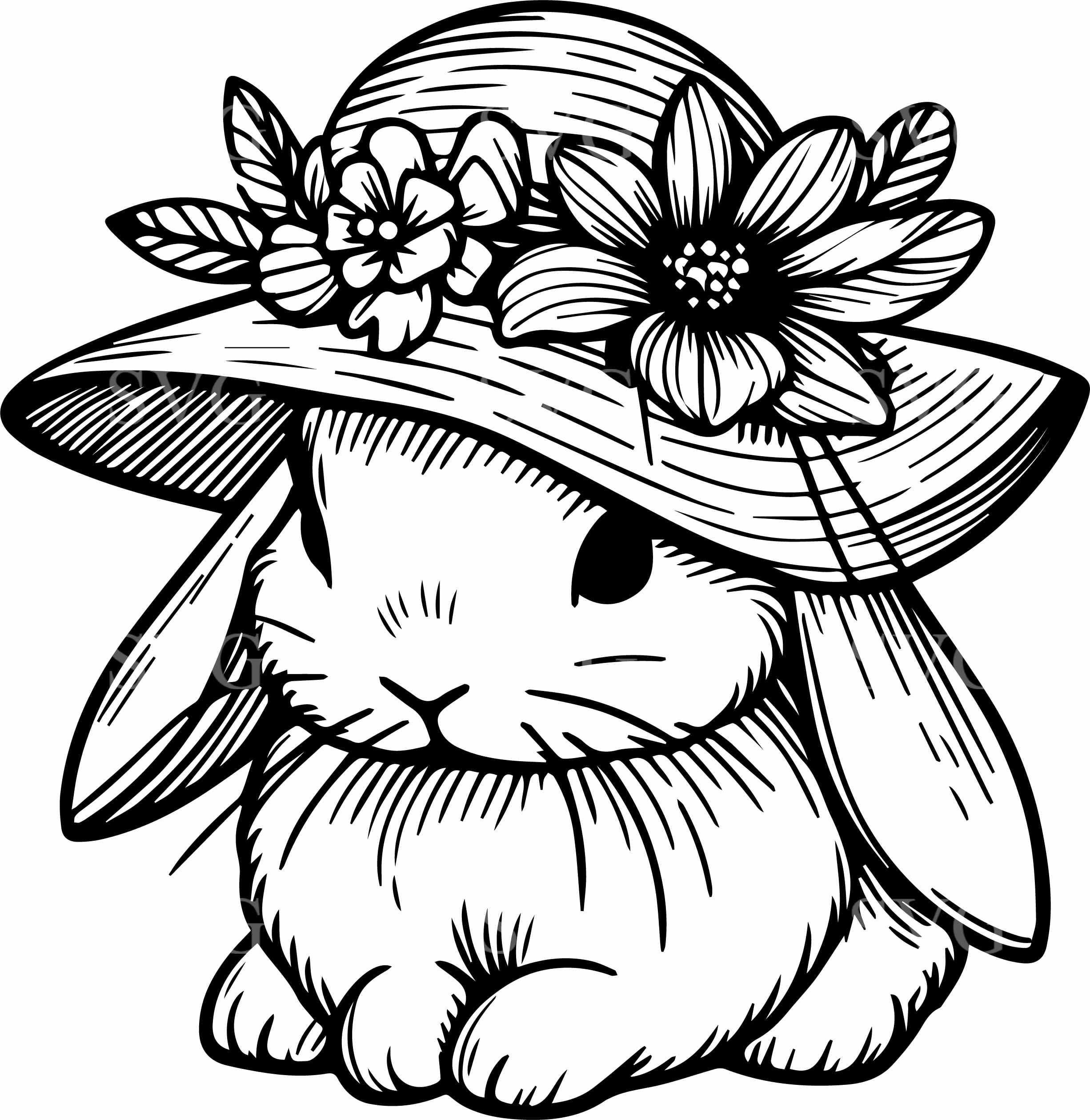 4 Floral Bunny SVG Rabbit Flower Crown Cut File – Spring Animal, Cricut ...