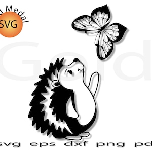 Hedgehog Svg, Butterfly Svg, Cute Hedgehog Svg, Hedgehog Cut File, Hedgehog Clipart, Hedgehog Png, Hedgehog Vector, Floral Hedgehog Svg