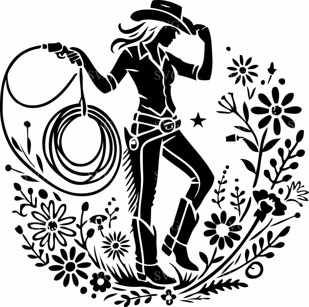 7 Cowgirl Lasso SVG – Western Floral Cut File (digital Download) - Etsy UK
