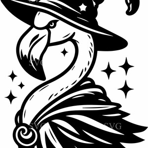 7 Flamingos Mágicos SVG - Arquivo de Corte de 7 Pássaros Mágicos para Cricut, Clipart de Halloween, Decoração de Fantasia Infantil e Artesanato em Vinil de Fantasia